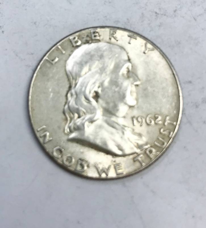 lot 2346 image: 1962 Ben Franklin Silver Half Dollar