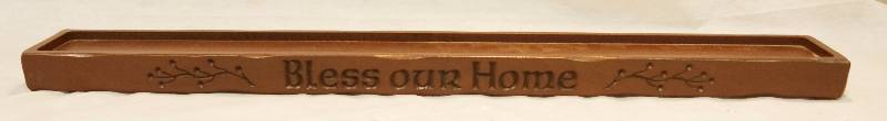 lot 5082 image: Neat BLESS THIS HOME Wooden Candle Tray
