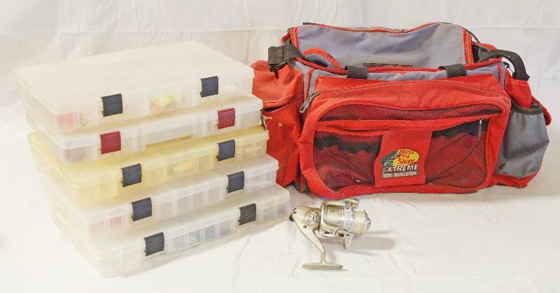 lot 1356 image: Tackle Box FULL of Tackle Lures, Reel, Bait - Catch the BIG one