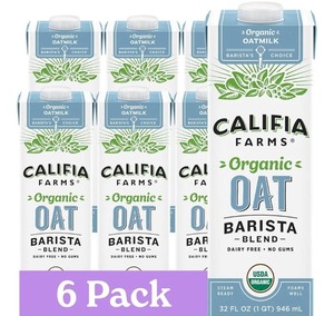 lot 1198035 image: Califia Farms Organic Oat Barista Blend 6-Pack Best By May 2025 - Retail $15