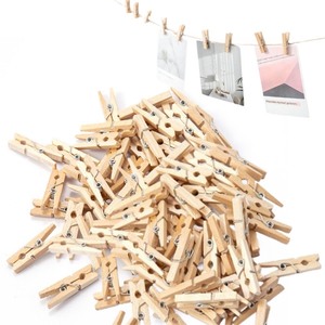 lot 1198070 image: 100 Pcs 1In Mini Wooden Craft Clothes Pins, Clothes Pins for Photo,Small Clothespins,Small Clothes Pin,Mini Photo Clips Small Clothes Pins for Photos, Crafts, Arts, Cocktails,Artwork Display - Retail $5