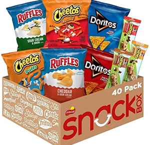 lot 1198116 image: Frito Lay Chips and Quaker Chewy Granola Bars Variety Pack, (Pack of 40) Best By February 11, 2025 - Retail $15