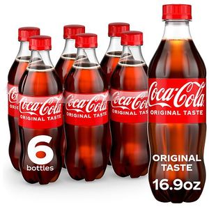 lot 1198130 image: Coca-Cola Bottles, 16.9 fl oz, 6 Pack Best By April 12, 2025 - Retail $7