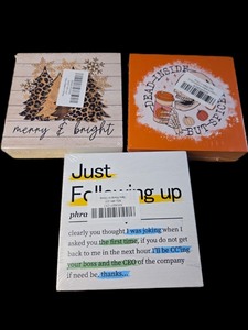 lot 1198154 image: Novelty Office Sign Collection Bundle  - Retail $24