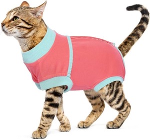 lot 1198173 image: FUAMEY Cat Recovery Suit - Female Cat Spay Suit Kitten Surgery Onesie Bodysuit Alternative to Cone Collars - Pink S Size - Retail $10