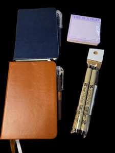 lot 1198185 image: Premium Journal Set with Micron Pens and Sticky Notes - Retail $45