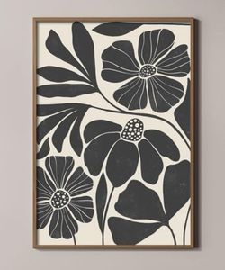 lot 1198231 image: Lianxiaw Abstract Botanical Canvas Wall Art Beige Black Poster Neutral Botanical Beige Print Floral llustration Botanical Decoration For Living Room Bedroom Bathroom 12x16inch Unframed - Retail $8
