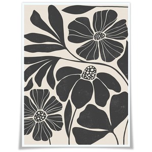 lot 1198232 image: Lianxiaw Abstract Botanical Canvas Wall Art Beige Black Poster Neutral Botanical Beige Print Floral llustration Botanical Decoration For Living Room Bedroom Bathroom 16x24inch Unframed - Retail $15