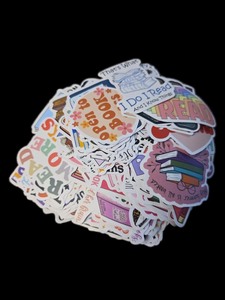 lot 1198237 image: 200 Count Book Stickers for Kindle �� Aesthetic Reading Bookish Sticker Pack for Water Bottles, Laptops, Journal, iPad, Scrapbook, Phone Case �� Vinyl Decals & Book Lover Gifts Accessories for Women Adults - Retail $12
