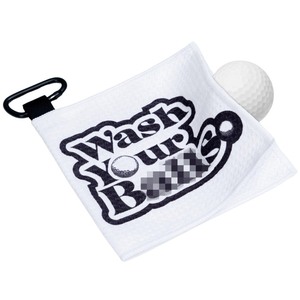 lot 1198251 image: Funny Gifts for Men, Gag Golf Towel- Funny Golf Towel with 4 Unique Golfing Stickers - Unique Golf Gifts for Men for Cool Golf Stocking Stuffer for Christmas, Birthday - Retail $5