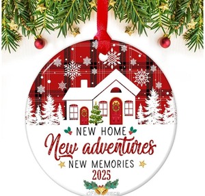 lot 1198268 image: Ornament Newhome Ceramic 2025 �� Housewarming Gift for New Homeowners, Couples, or Family �� Unique Keepsake Decoration for First Home or New House Celebration - Retail $12