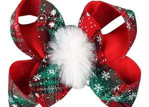 lot 1198278 image: Christmas Bows Hair Clip for Women Fluffy Hair Clips for Girls Christmas Green Plaid Hair Bow Clip Snowflake Alligator Clips 4.7�� Inch Hair Bows Xmas Party Hair Decoration Winter Hair Accessories 1Pcs - Retail $6