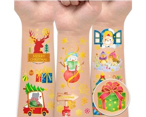 lot 1198286 image: EMOME Metallic Glitter Christmas Tattoo, Xmas Party Favors Tattoo Special for Christmas Stocking Stuffers, Kids Tattoo Sticker for Girls Boys Christmas Prizes��12 Sheets) - Retail $4