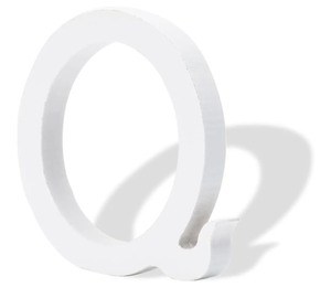 lot 1198289 image: 3 Inch Wooden Letters, White Wood Letters,3 Inch White Wooden Alphabet Letters, Standing Letters Wood Unfinished Letter for Wall Decor Birthday Party Crafts Projects - Q - Retail $4