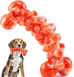 lot 1198294 image: Pet Care Chew Toy Orange Bone - Retail $12