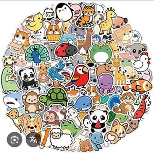lot 1198308 image: kecristv 300 Pcs Animal Stickers for Kids, Animal Party Favors, Bulk Crafts Prizes & Goodie Bags Stuffers, Waterproof Vinyl Water Bottle Stikers Pack - Retail $12