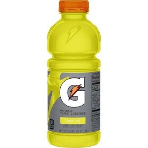 lot 1198332 image: Gatorade Sports Drink, Lemon Lime - Wide Mouth, 20-Ounce Bottles (Pack of 24) BBD AUG 7 2025 - Retail $41