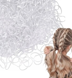 lot 1198352 image: Elastic Rubber Band - No Pain - Hair Band Remover - 2000 Clear Rubber Bands, Easy Grip Hair Accessories For Girls & Women - Retail $8
