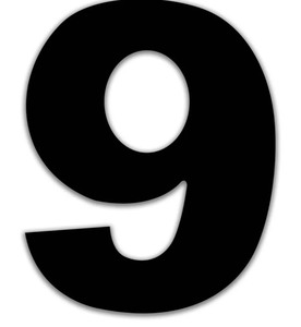 lot 1198356 image: Large House Numbers, Black Modern Home Address Signage for Outside, Wide Style & Never Rust, Number 9 - Retail $6