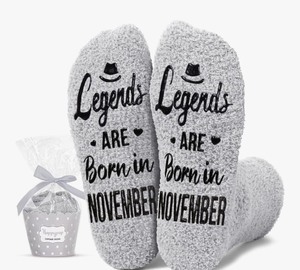 lot 1198362 image: HAPPYPOP Birthday Gifts Ideas for Men - July August September October Birthday Socks for Him Male - Retail $5