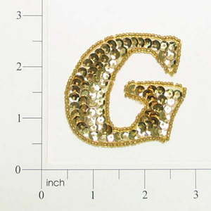 lot 1198367 image: Expo Int l Letter G Sequin AppliquePatch - Retail $5
