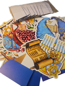 lot 1198368 image: Qpout 9 Pieces Hanukkah Table Decorations Set, Hanukkah Decorations Honeycomb Paper Centerpieces Perfect for Chanukah Decorations Dinner Chanukkah Themed Holiday Home Party Supplies - Retail $10