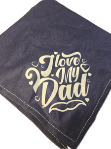 lot 1198379 image: I Love My Dad Dog Bandana, Gifts for Dog Dads, Dog Scarf, Funny Cute Dog Bandana, Gift for Dog Lover, Dark Blue Dog Bandana, Dog Bandana for Small Medium Large Dogs (A50) - Retail $8