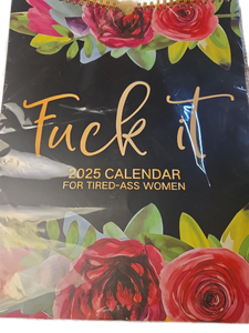 lot 1198382 image: 2025 fu-ck it calendar,refrigerator calendar Jan 2025 - Dec 2025,12-Month calender Spiral Bound,11 x 14,Twin-Wire Binding - The Perfect Monthly Refrigerator Calendar for Easy Organizing - Retail $8