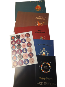 lot 1198383 image: Christmas Cards with Envelopes,24 Pcs Gold Foiled Greetings Cards with Envelopes & Stickers,4x6 Inch,8 Assorted Designs Xmas Cards,Holiday Greeting Christmas Card Set Christmas Party Gifts for Family&Friends - Retail $15