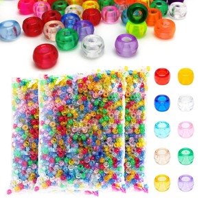lot 1198384 image: BULK PARADISE 2160 Pcs Pony Beads - Plastic Beads for Bracelet Making - Multi-Colored 9mm Assorted Beads Opaque for Braiding Hair & DIY Crafts - 10 Assorted Colors Bulk Beads for Jewelry Making - Retail $12