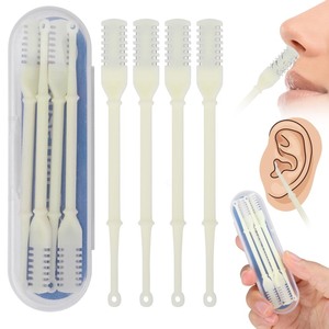 lot 1198387 image: Vincofoo 2 in 1 Nasal Hair Cutter, 360 Rotating Nose Trimmer with Ear Picker, Manual Nostril Hair Remover Tool for Women & Men (4PCS) (White) - Retail $5