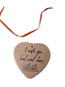 lot 1198389 image: Luvsweets I Wish You Lived Next Door Ornament - Heart Ceramic Christmas Ornaments Friend Birthday Gifts for Women Thank You Gifts Boyfriend Girlfriend Sister Xmas Tree Hanging Decor - Retail $10