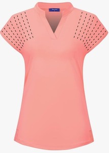 lot 1198421 image: Womens Coral Pink V-Neck Performance Top medium - Retail $22