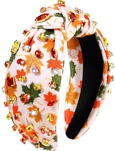 lot 1198423 image: Autumn Leaves Crystal Embellished Headband - Retail $24
