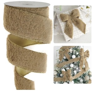 lot 1198424 image: Plush Velvet Christmas Ribbon Roll - Retail $12
