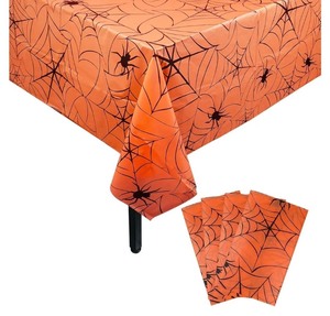 lot 1198434 image: Halloween Spider Web Plastic Tablecover - Retail $10