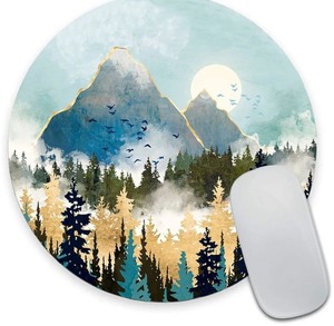 lot 1198437 image: Mountain Forest Scene Round Mouse Pad - Retail $12