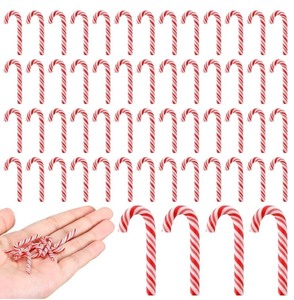 lot 1198442 image: Mini Candy Cane Christmas Ornaments - Set of 50 - Retail $12