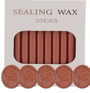 lot 1198446 image: Vintage-Style Brown Sealing Wax Sticks with Cameo Stamps - Retail $15