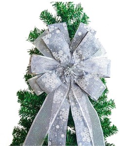lot 1198448 image: Large Silver Snowflake Christmas Tree Bow - Retail $12