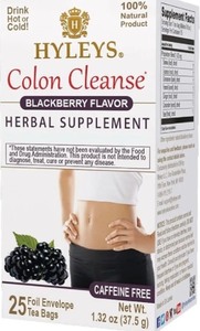 lot 1198452 image: Hyleys Blackberry Colon Cleanse Tea - 25 Bags - Retail $12