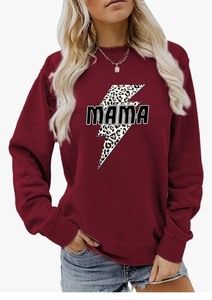 lot 1198463 image: Mama Lightning Bolt Leopard Print Sweatshirt - Retail $24