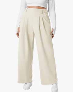 lot 1198472 image: High-Waisted Cream Wide Leg Trousers medium - Retail $45
