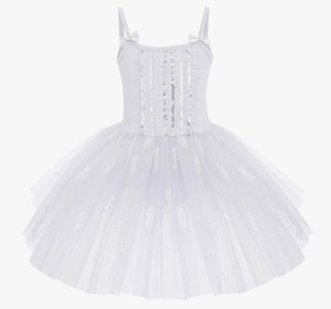 lot 1198479 image: Girls White Ballet Tutu Dress with Sequins 130 - Retail $29