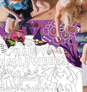 lot 1198493 image: Halloween Pumpkin Giant Coloring Poster, 43.3 X 31.4 Inch Large Coloring Poster for Classroom Wall Coloring Table Cloth for Classroom Home Birthday Party Decorations Supplies Favor - Retail $7