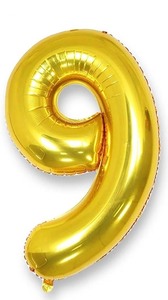 lot 1198495 image: 40 Inch Gold Number 9 Balloon 9th Birthday Balloon Foil Number Balloons for Birthday Party Gold 9 Years Old Balloon for 9th Birthday Party for Kids 9 Years Anniversary Decors - Retail $5
