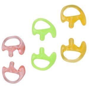 lot 1198498 image: Renastar Radio Ear Molds Soft Silicone Earmold for Walkie Talkie Surveillance Earpiece (3 Pairs, Medium Size RedGreenYellow) - Retail $8