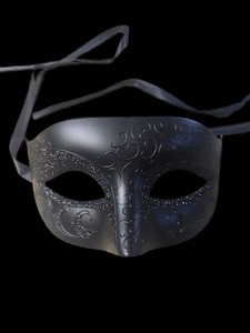 lot 1198505 image: Venetian Style Masquerade Masks Set - Black - Retail $24