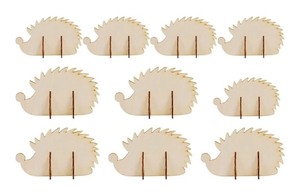 lot 1198509 image: EXCEART Hedgehog Wooden Cutouts Unfinished Hedgehog Shape Wood Slices Thanksgiving Wooden Embellishments Blank Hedgehog Shaped Animals Crafts for DIY Autumn Tree Fall Decor - Retail $9
