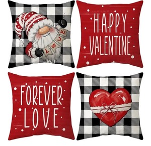 lot 1198513 image: Red Buffalo Check Valentines Day Love Heart Throw Pillow Covers, 18 x 18 Inch Throw Pillows Valentine Decorative Cushion Case Decoration for Sofa Couch Set of 4 - Retail $24